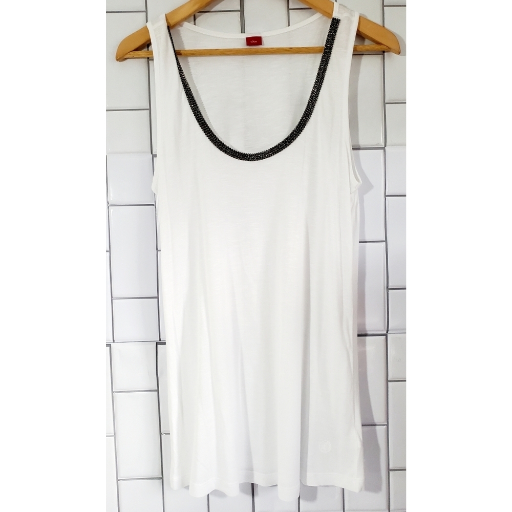 NWOT S OLIVER Womens White Tank Top with Rhineston
